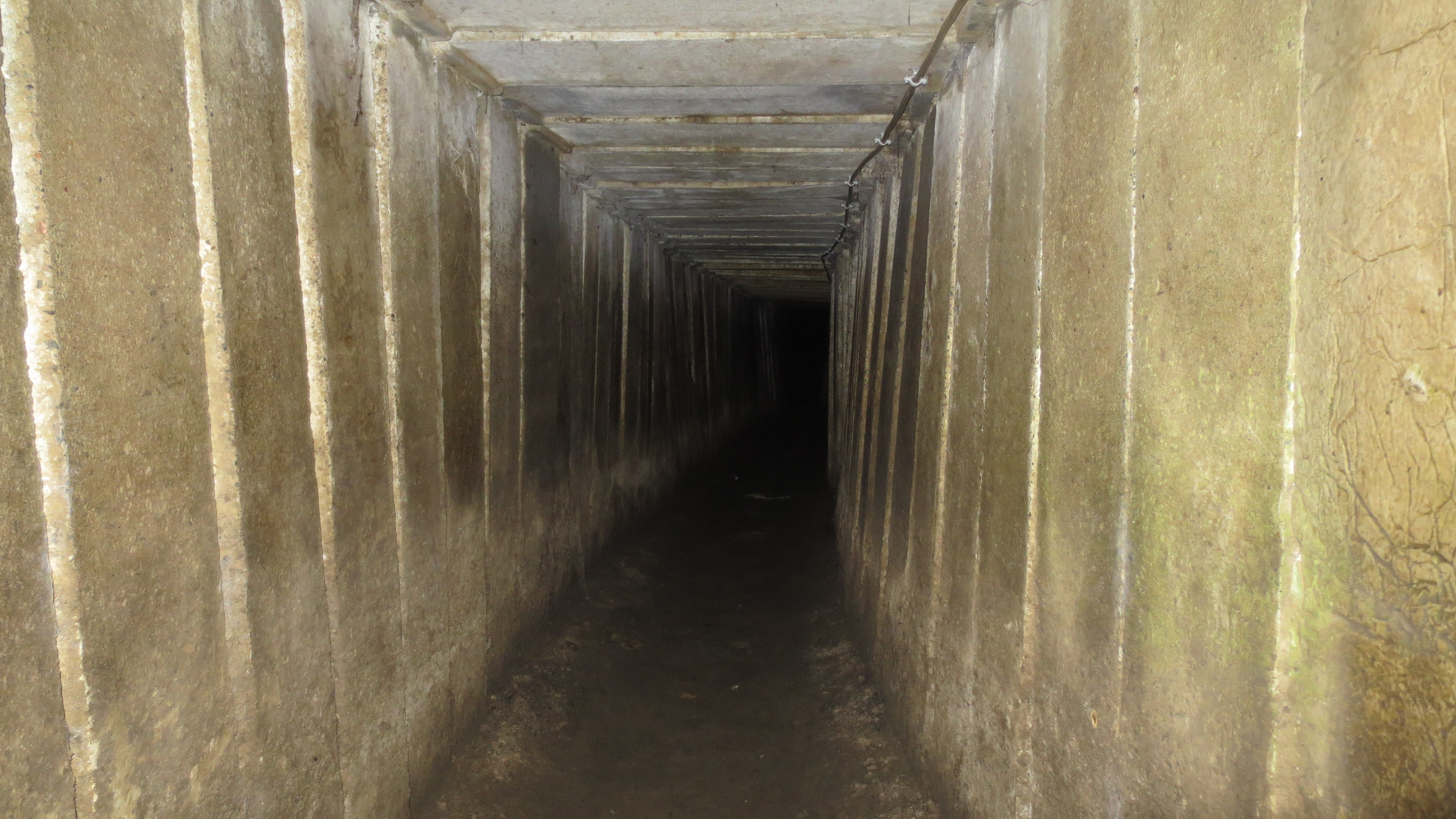 Inside the tunnel dug forward into "No Man's Land"