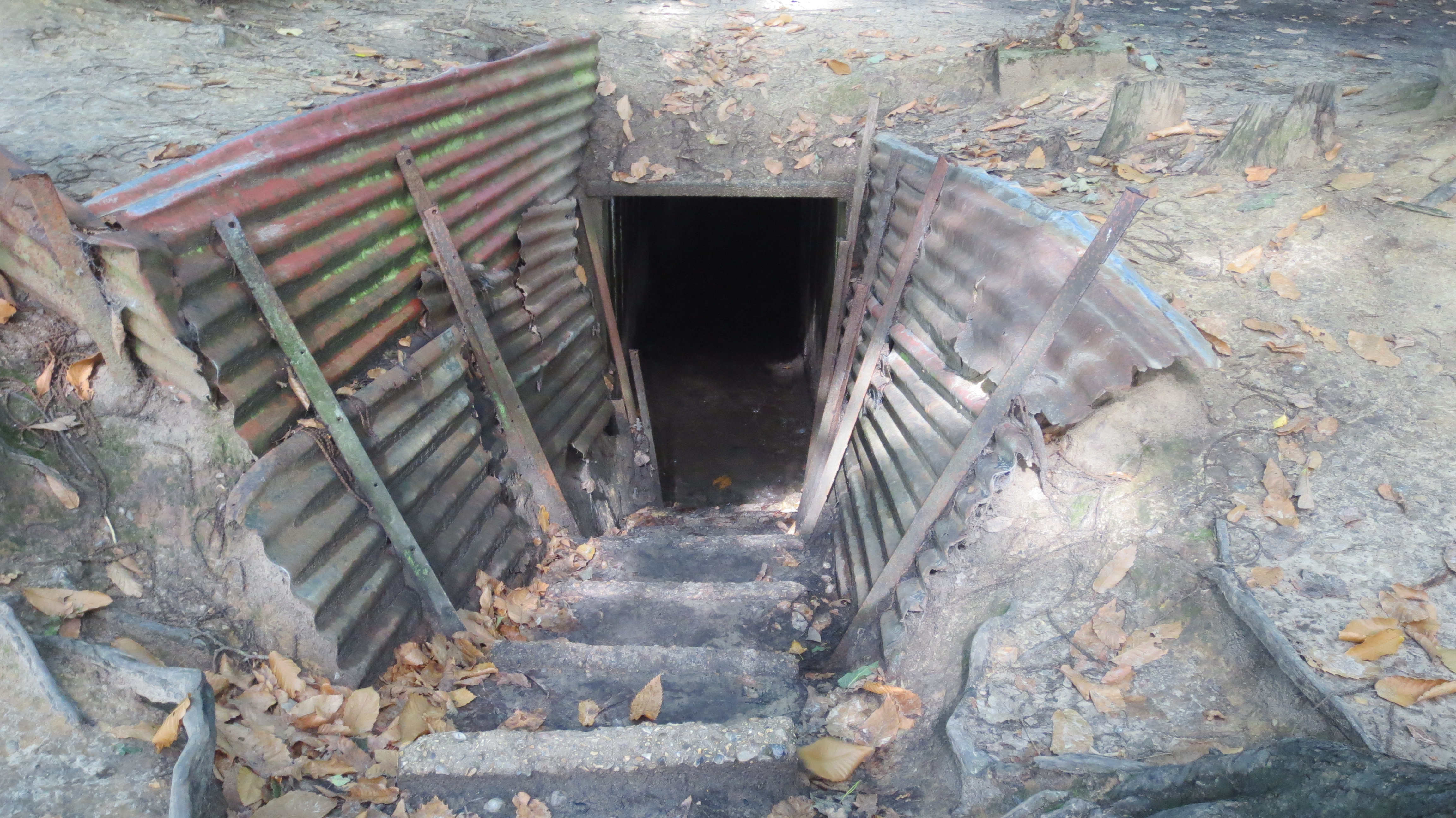 Entrance to a tunnel dug into "No Man's Lan" with the aim of capturing land forward of the current trench line.